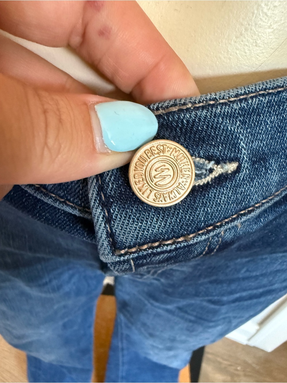 MOTHER Dark Blue High-Rise Wide Leg Jeans - Picture 4 of 10